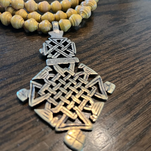 Stainless Steel African Bead Necklace - Picture 4 of 4